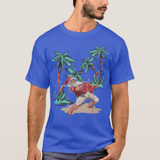 CHRISTMAS SANTA PÅ BEACH MED FAIRY LJUS T SHIRT