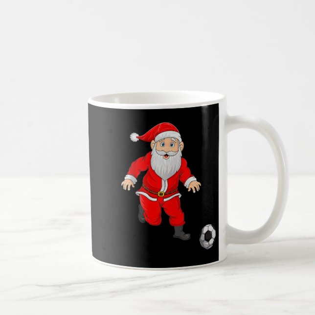 Christmas Santa Playing Soccer Football Xmas Srts  Kaffemugg (Höger)