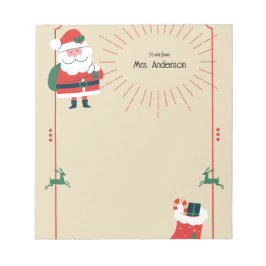 Christmas Santa & Reindeer Boho Notepad Anteckningsblock