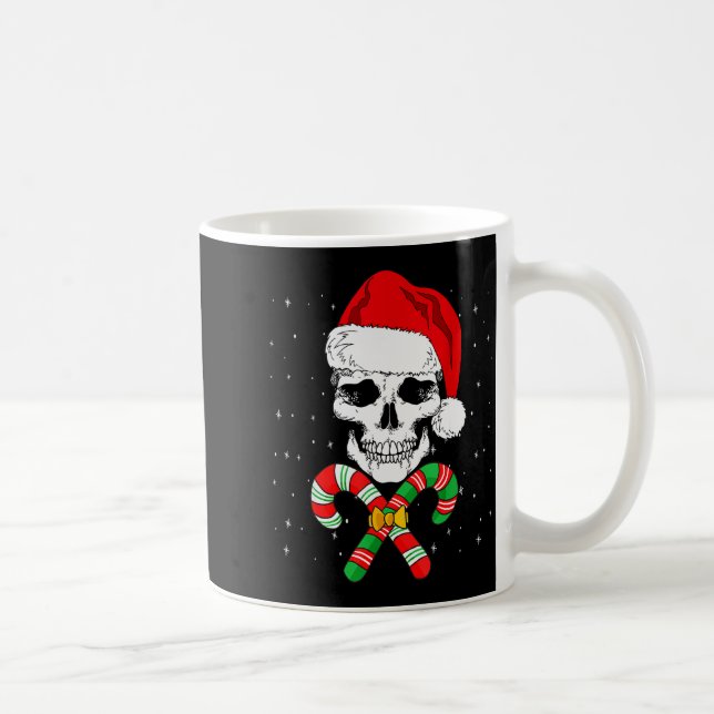 Christmas Santa Skull Xmas Candy Skull Wearing San Kaffemugg (Höger)