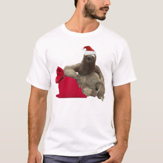 Christmas Santa Sloth T Shirt