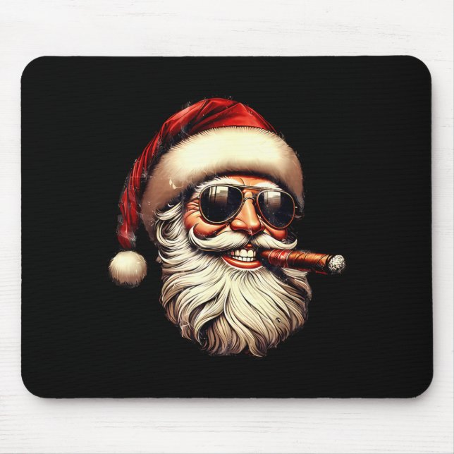 Christmas Santa Smoking Cigar With Sungl Cigar Smo Musmatta (Framsidan)