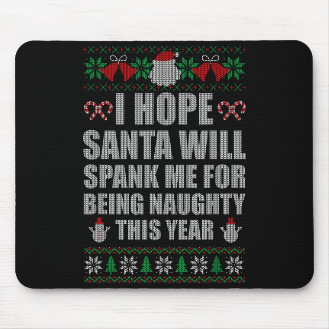Christmas Santa Spank Naughty Ugly Christmas Sweat Musmatta (Framsidan)