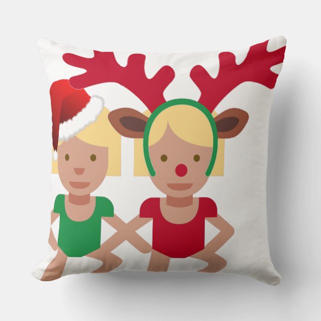 christmas Santa twillingars emoji Kudde (Framsida)