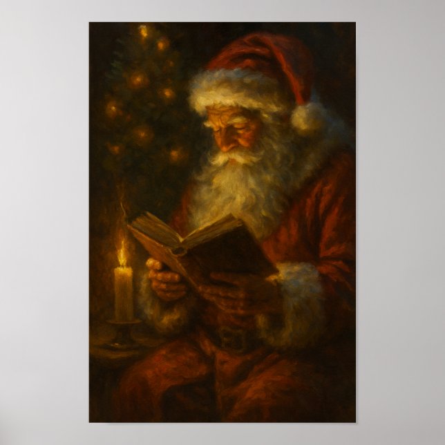 Christmas Santa Warm Candle light Poster Paper (Framsidan)