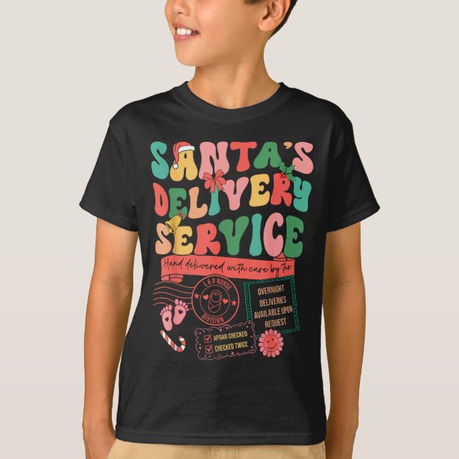 Christmas Santa's Delivery Service L&amp;d Labor D T Shirt (Framsida)