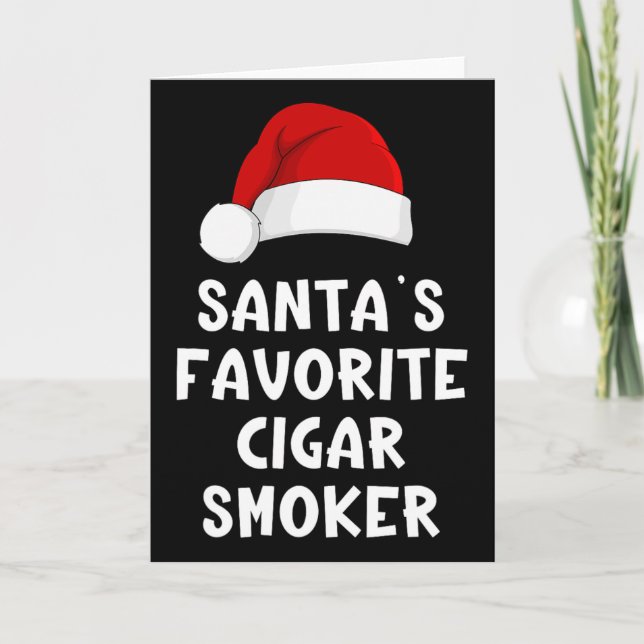 Christmas Santa's Favorite Cigar Smoker Funny Xmas Kort (Framsida)
