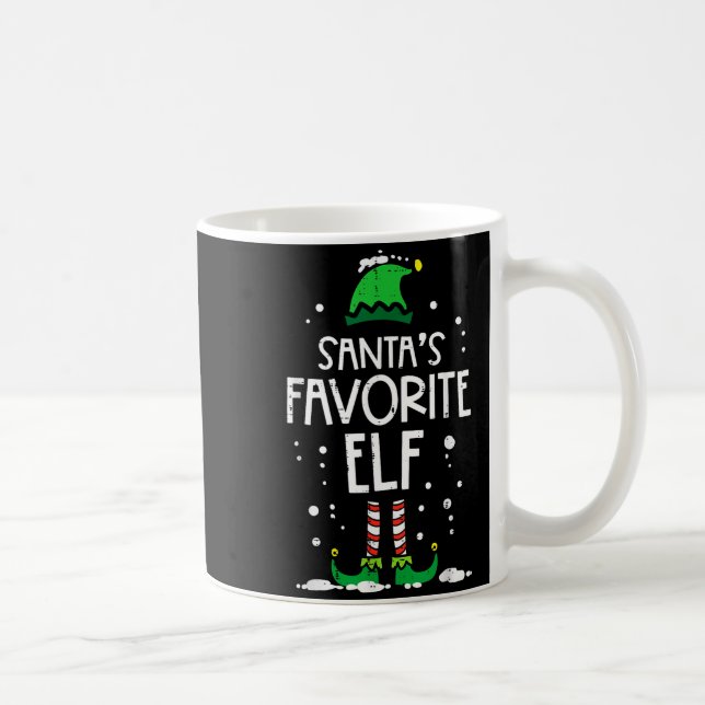 Christmas Santas Favorite Elf Xmas Matching Kids M Kaffemugg (Höger)