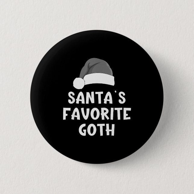 Christmas Santa's Favorite Goth Funny Xmas Pajama  Knapp (Framsida)