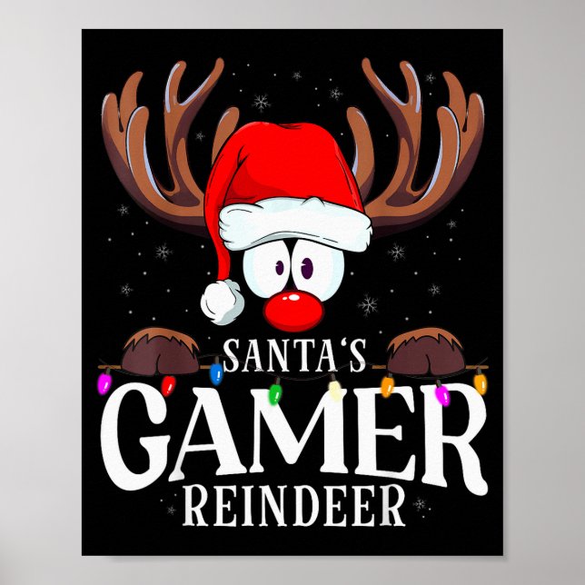 Christmas Santa's Gamer Reindeer Matching X-mas  Poster (Framsidan)
