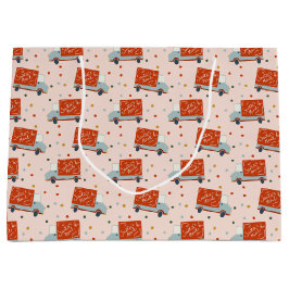 Christmas Santa's Mail Truck Illustration Gift Bag