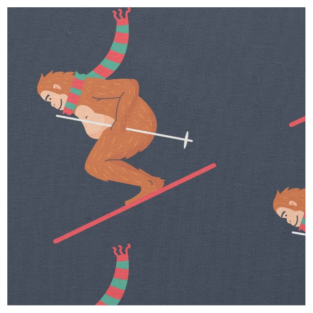 christmas sasquatch bigfoot yeti ski tyg (Närbild)
