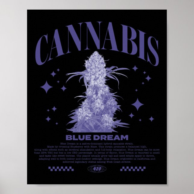 Christmas Sativa Hybrid Strain Blue Dream  Poster (Framsidan)