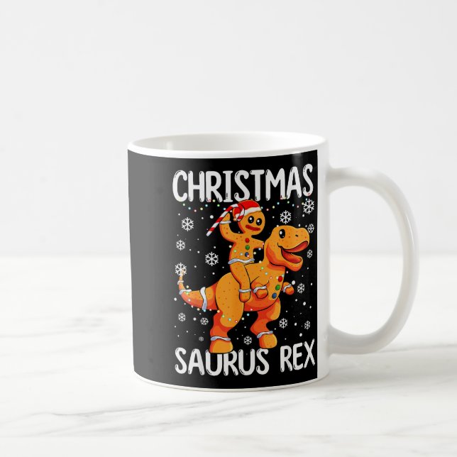 Christmas Saurus Rex Gingerbread Man Cookie Trex B Kaffemugg (Höger)
