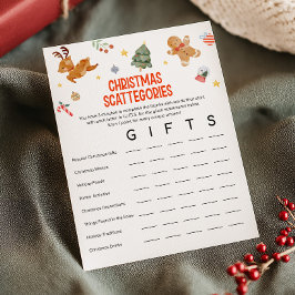 Christmas Scattegories Game Julkort