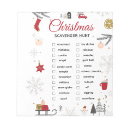 Christmas Scavenger Hunt Checklist Art Anteckningsblock