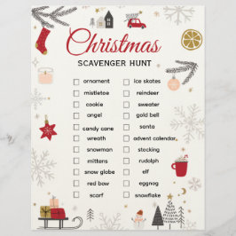 Christmas Scavenger Hunt Checklist Art Brevhuvud