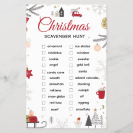 Christmas Scavenger Hunt Checklist Art Flygblad