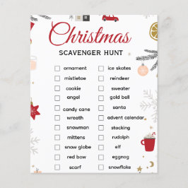 Christmas Scavenger Hunt Checklist Art Flygblad
