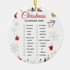 Christmas Scavenger Hunt Checklist Art Julgransprydnad Keramik
