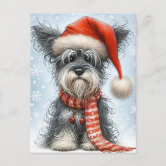 Christmas Schnauzer Helg Vykort