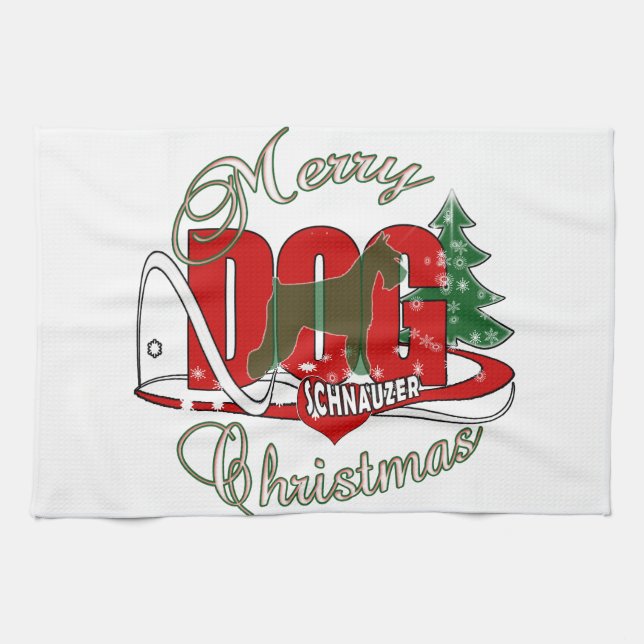 CHRISTMAS SCHNAUZER KÖKSHANDDUK (Horisontell)