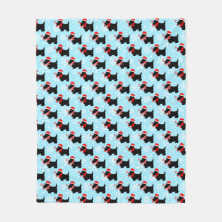Christmas Scottie Dogs Pattern Fleecefilt