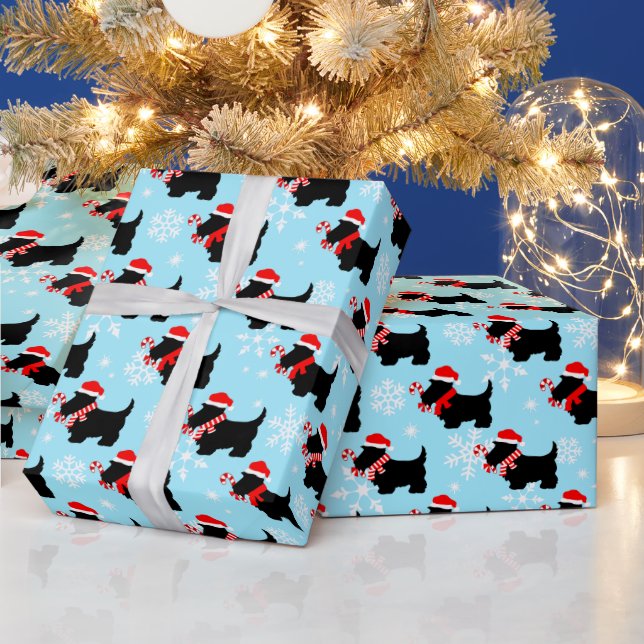 Christmas Scottie Dogs Pattern Presentpapper (Helgdagar)