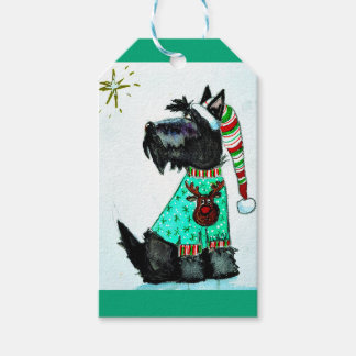 Christmas Scottie Presentetikett