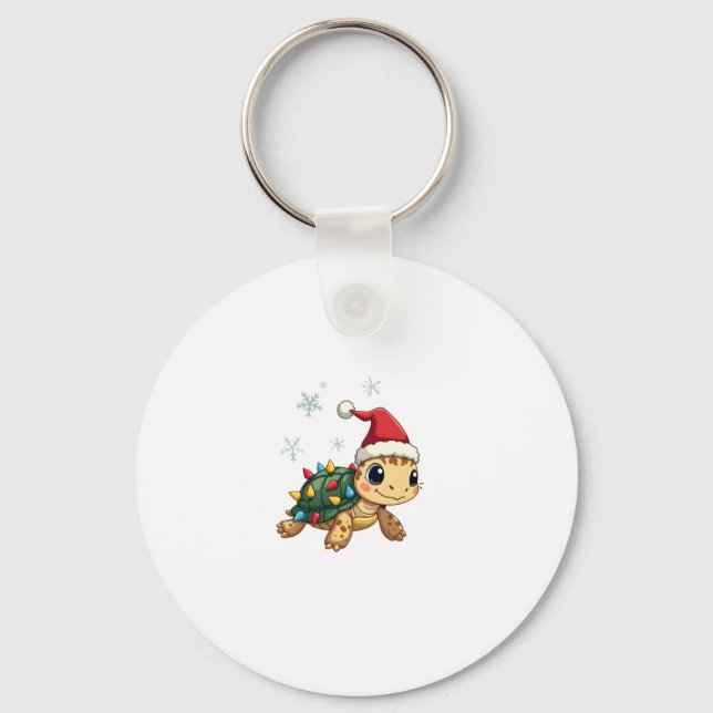 Christmas Sea Turtle Santa Xmas Men Women Boys Gir Nyckelring (Framsida)
