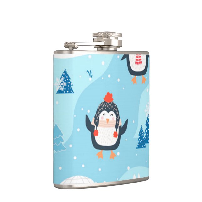 Christmas seamless mönster med penguin fickplunta (Höger)