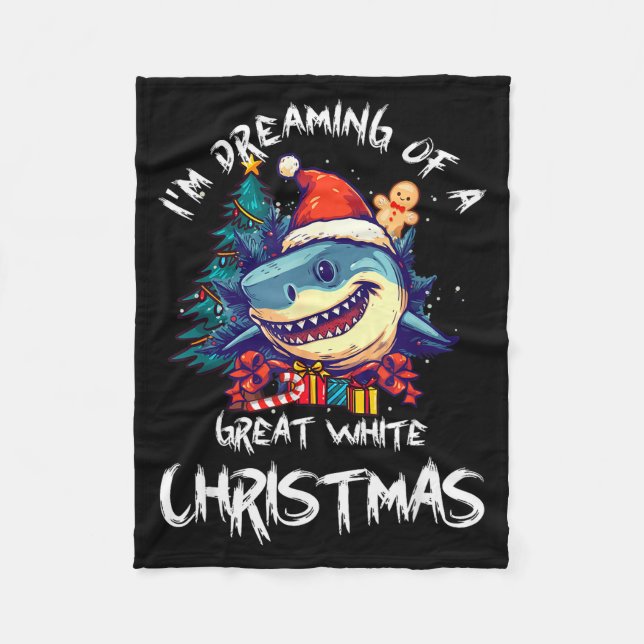 Christmas Shark Santa Hat Xmas Santa Jaws Funny Sh Fleecefilt (Framsidan)