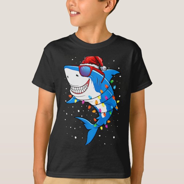 Christmas Shark Shirt Xmas Funny Santa Shark  T Shirt (Framsida)