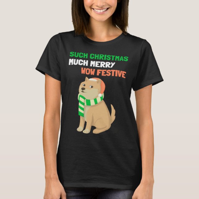Christmas  Shiba Inu Doge Memes T Shirt (Framsida)