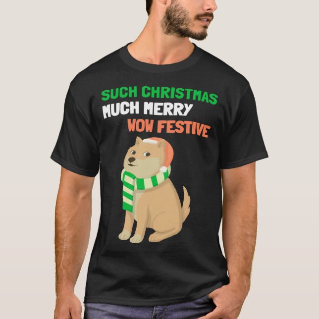 Christmas  Shiba Inu Doge Memes T Shirt (Framsida)