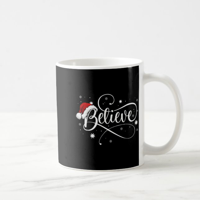 Christmas Shirt - Believe Santa Claus Believe Chri Kaffemugg (Höger)
