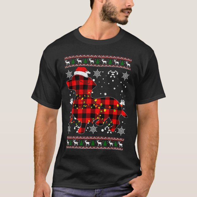 Christmas Shirt For Dachshund Lover Gift Santa Buf T Shirt (Framsida)