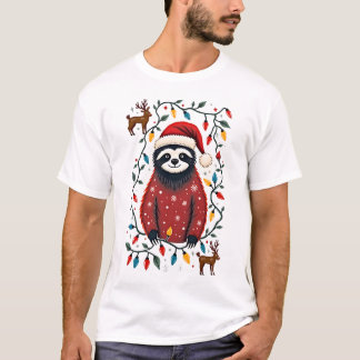 Christmas Shirt for Sloth Lover Gift Santa Buffalo T