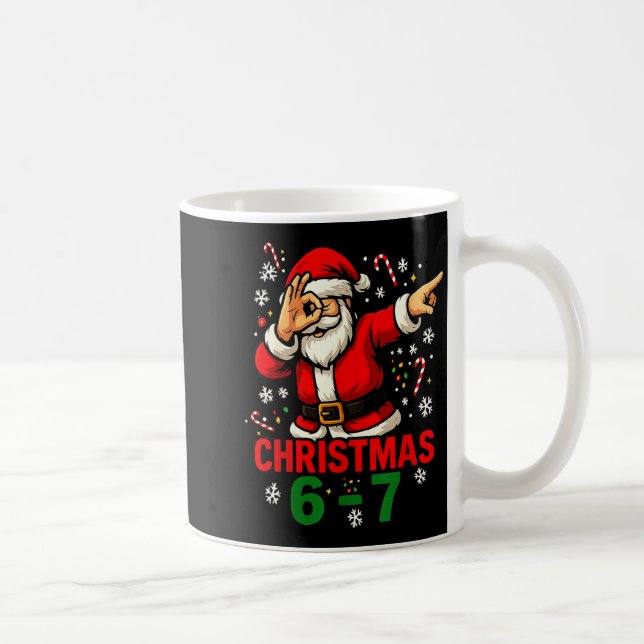 Christmas Shirt - Funny Dabbing Santa 6 7 Meme  Kaffemugg (Höger)