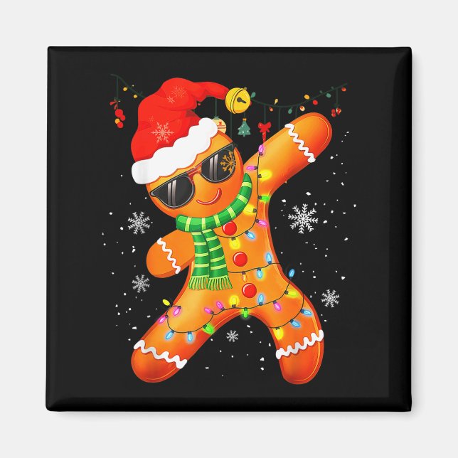 Christmas Shirts Kids Boys Toddler Gingerbread Xma Magnet (Framsidan)