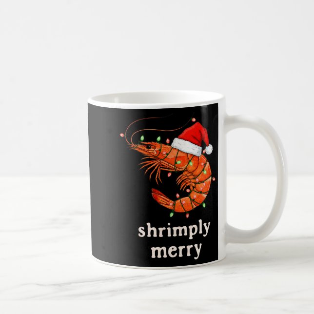 Christmas Shrimp Holiday Shrimply Merry Funny Fest Kaffemugg (Höger)