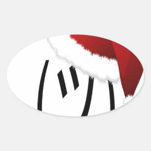 christmas shrug emoji ovalt klistermärke