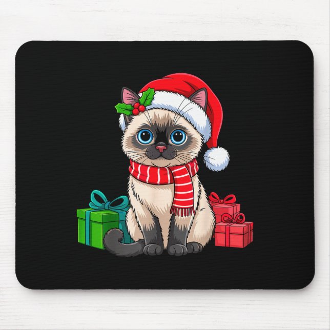 Christmas Siamese Cat Holiday Kitten Xmas Men Wome Musmatta (Framsidan)