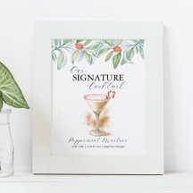 Christmas Signature Cocktail Bar Signs Martini