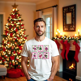 Christmas Silly Goose Vintage Stamps T Shirt