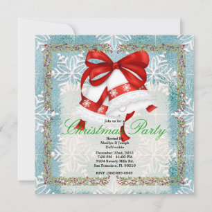 Christmas Silver Bells CUTE Christmas Party Holida Inbjudningar