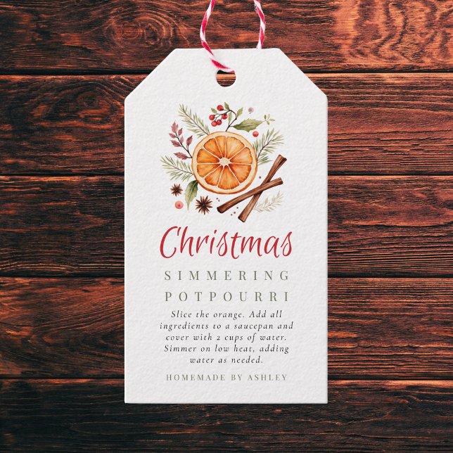 Christmas Simmering Potpourri Presentetikett (Skapare uppladdad)