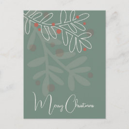 Christmas simple abstract floral mistletoe vykort