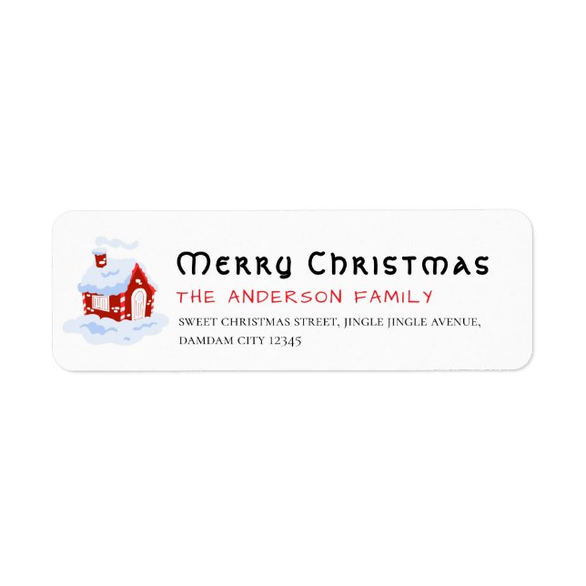 Christmas Simple Return Address Returadress Etikett (Framsidan)