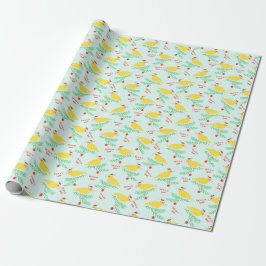Christmas Singing Canary Pattern Presentpapper